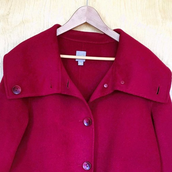 J. Jill Wool Blend Long Coat Red Size Large - Picture 7 of 13